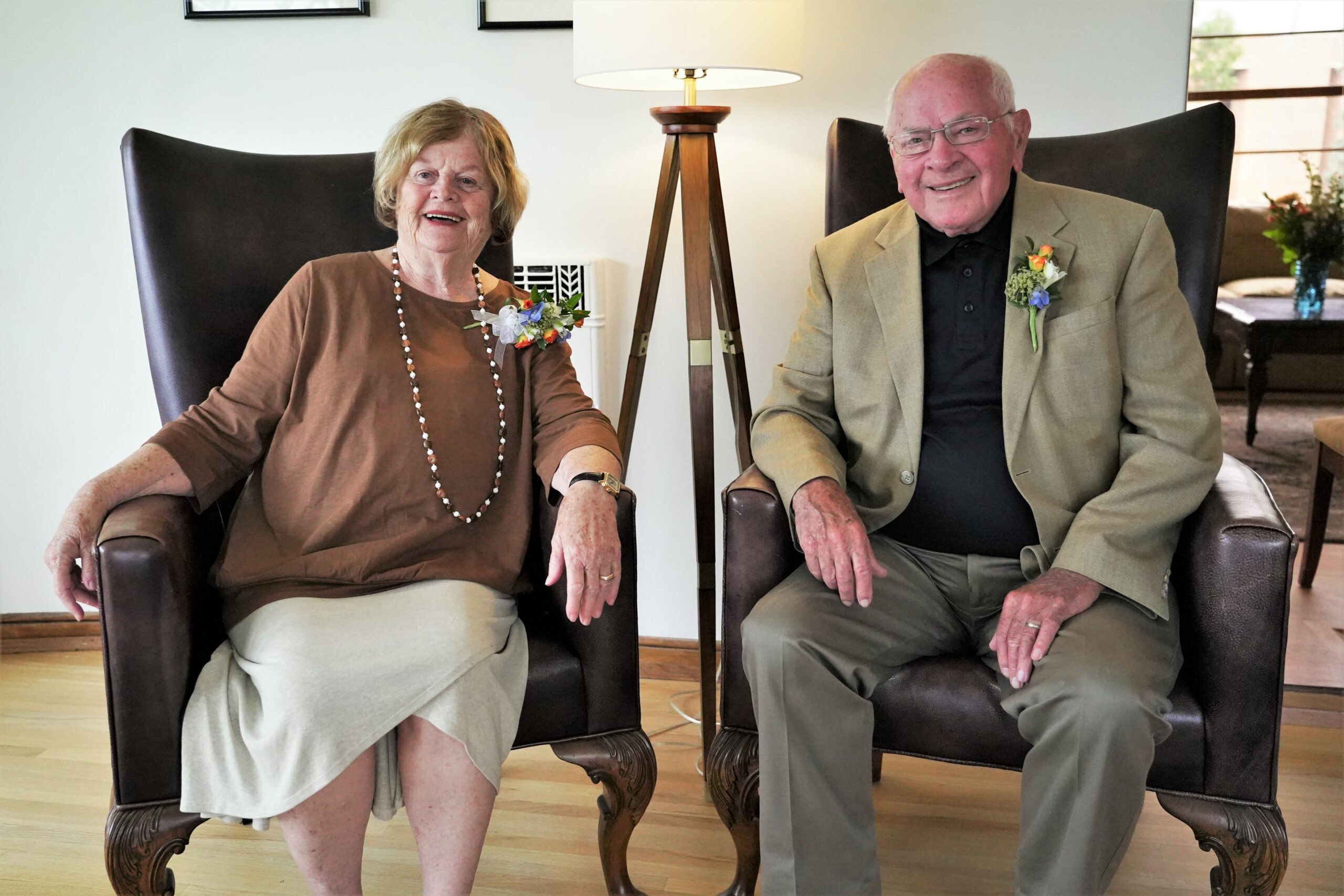 Nancy, left, and President Emeritus Jim Bensen enjoyed a send-off reception on Thursday, Aug. 10, 2023, at the David Park House in honor of their decades of accomplishments, impact and stewardship at BSU and in the Bemidji community. (Micah Friez / Bemidji State)