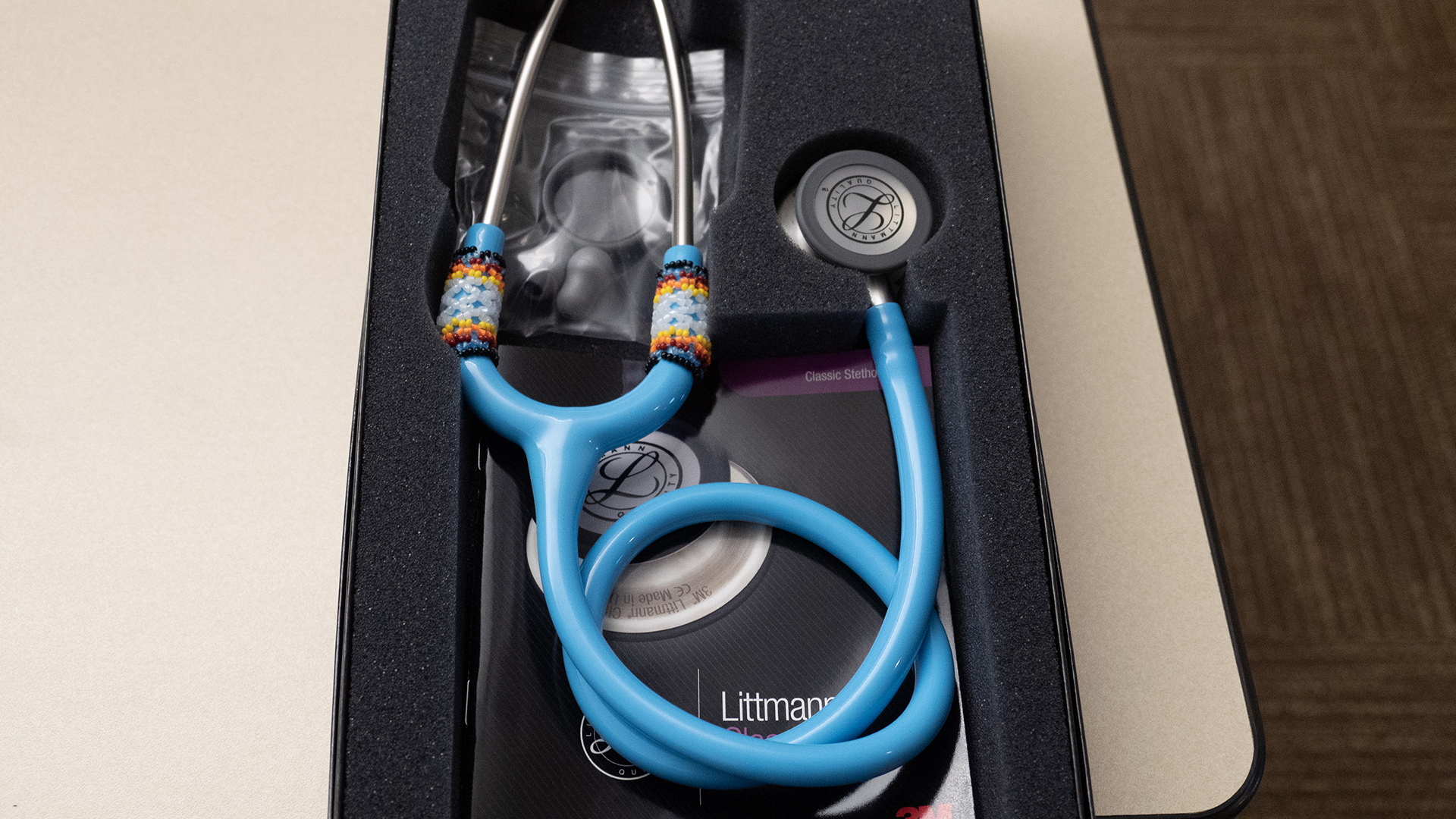 One of the hand-beaded stethoscopes presented to incoming BSU nursing students by Red Lake Nation. (BSU photo)